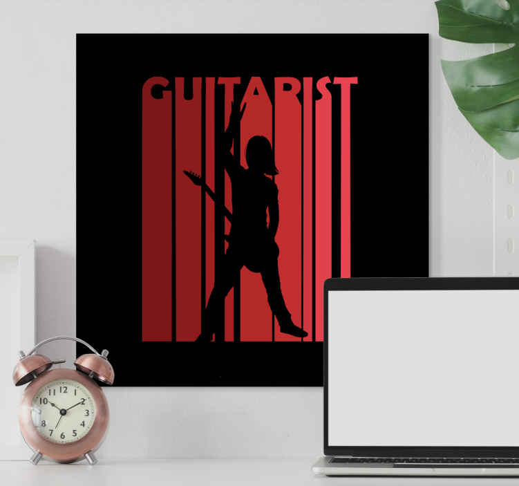 Quadro stampa musicale Silhouette musicista chitarrista