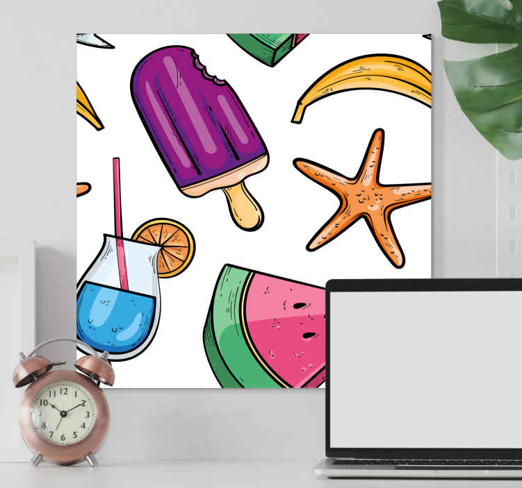 Meyveler kanvas tablo - meyve esintili yaz lezzetleri - TenStickers