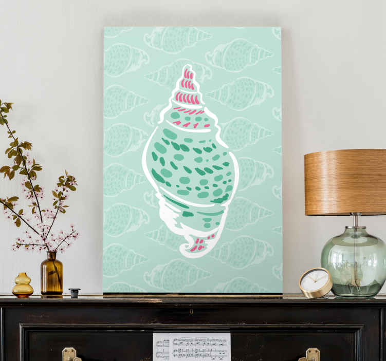 Nautical canvas art intricate sea shell - TenStickers