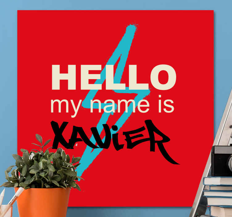 My name is card graffiti personalised canvas - TenStickers