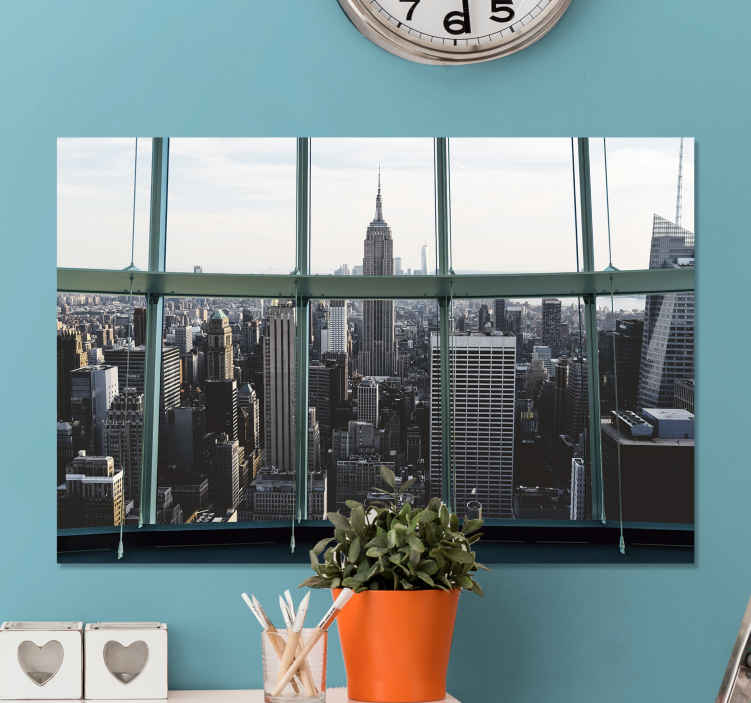 Kaupunkikuva ja empire state kaupunki canvas taulu - Tenstickers