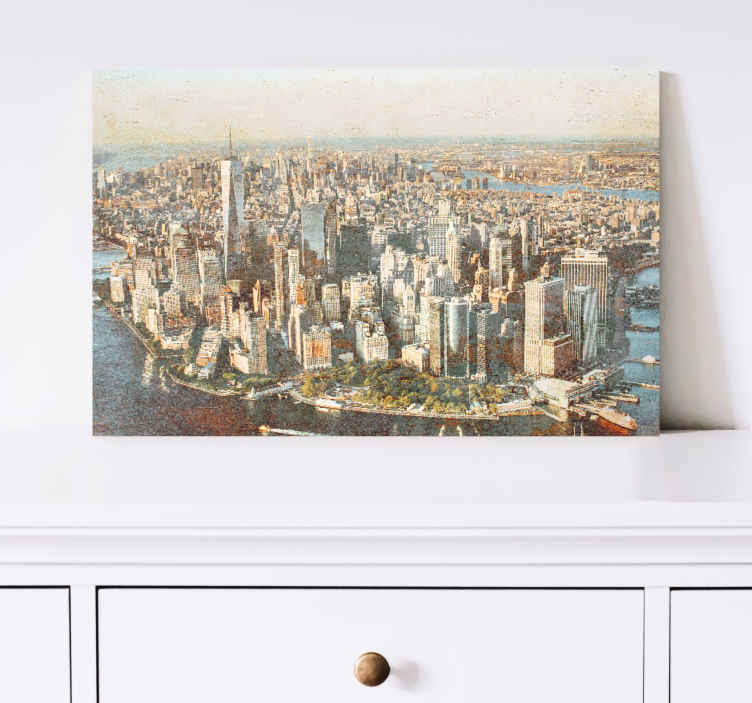 Quartos de cidades vista aérea de manhattan - TenStickers