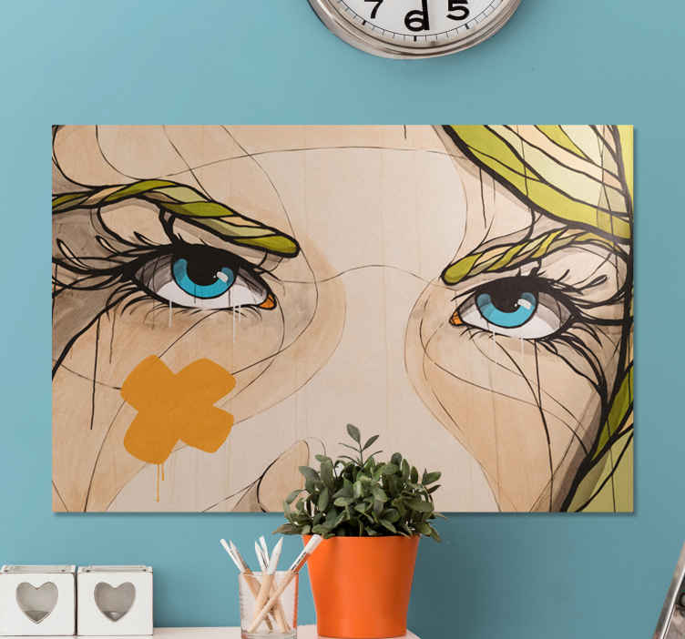 Quadro de arte Retrato de mulher colorida com olhos - TenStickers