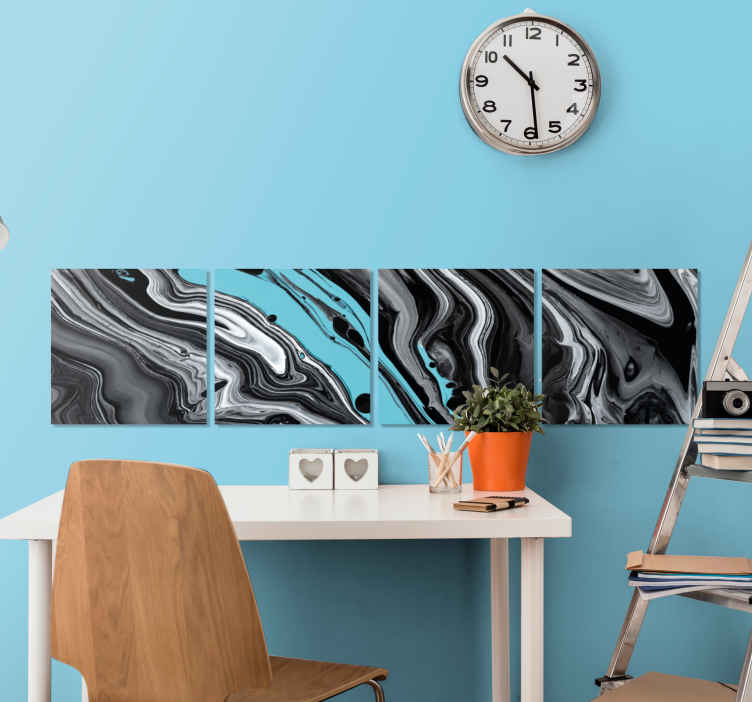 Dipinto arte Pittura effetto marmo nero