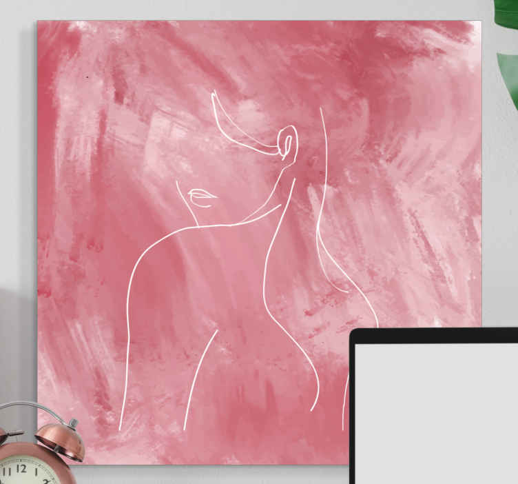 Canvas kunst een roze - TenStickers