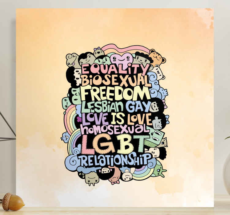 Quadro para lar Desenho à mão nomes de lgbt - TenStickers
