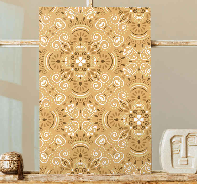 Cuadro vintage Patrón ornamental beige vintage - TenVinilo