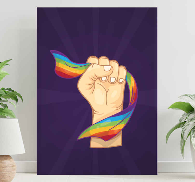 Quadro casa Pugno forte e bandiera lgbt