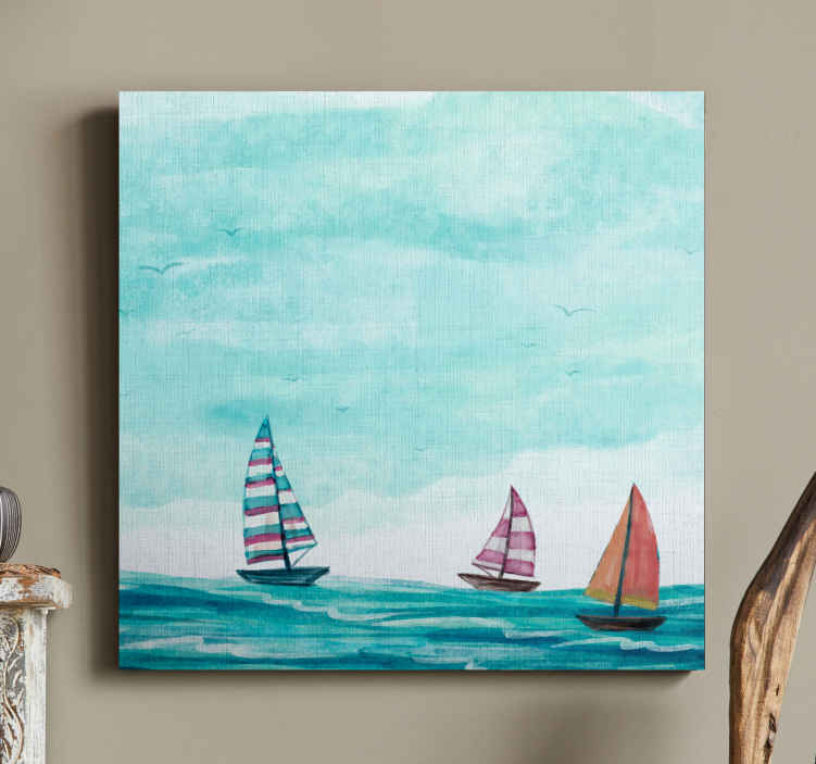Cuadro paisajes Hilera de velas con tonos azules - TenVinilo
