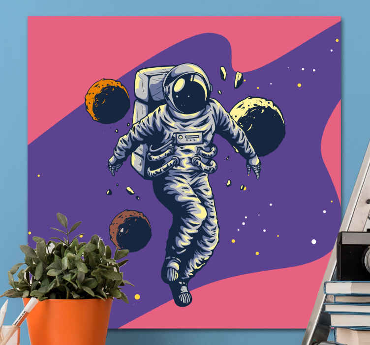 Framed gaming wall art cosmonaut in the cosmos - TenStickers