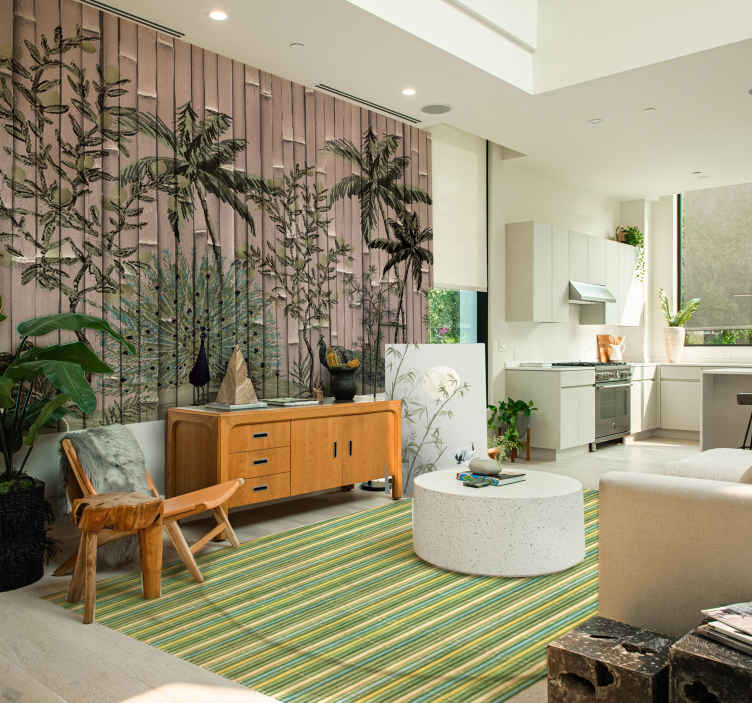 Bamboo art canvas print for living room - TenStickers