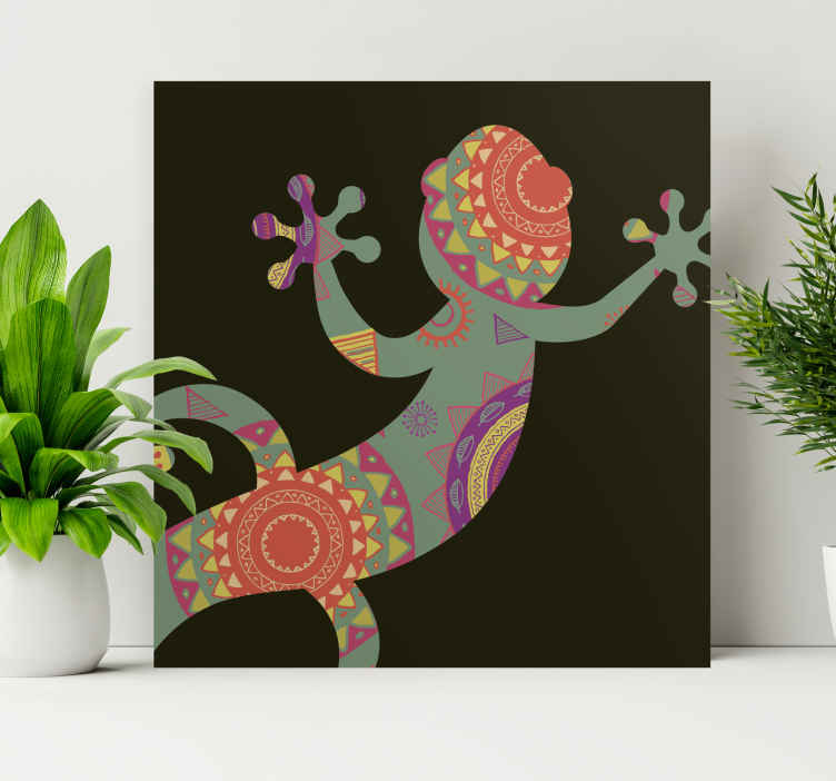 Cuadro animales ilustración geométrica de reptil - TenVinilo
