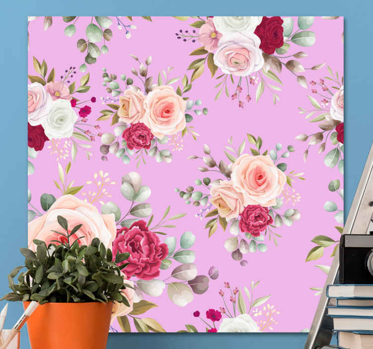 Herkkä ja yksityiskohtainen canvas taulu kukka - Tenstickers