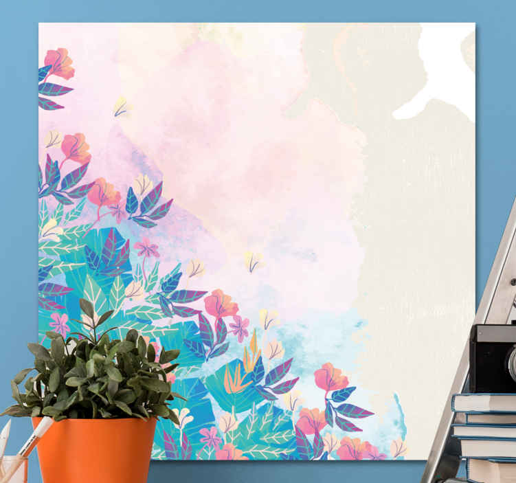 Cuadro de flores mezcla botánica vibrante - TenVinilo