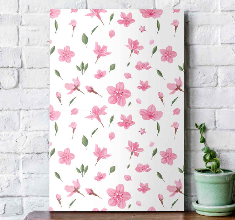 Cuadro de flores patrón floral floreciente - TenVinilo