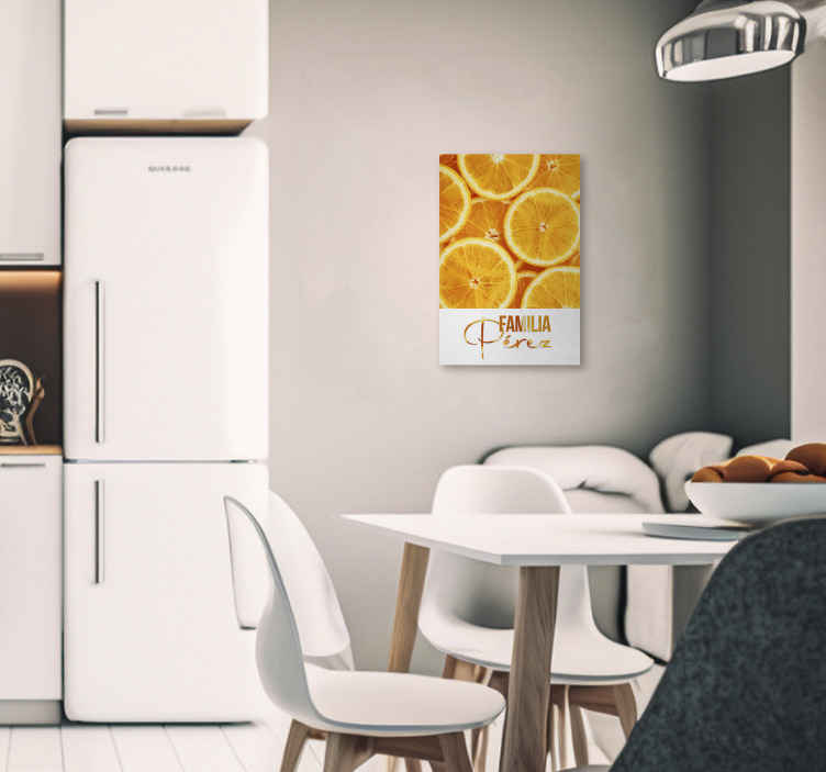 Quadro nome de família personalizável laranjas - TenStickers