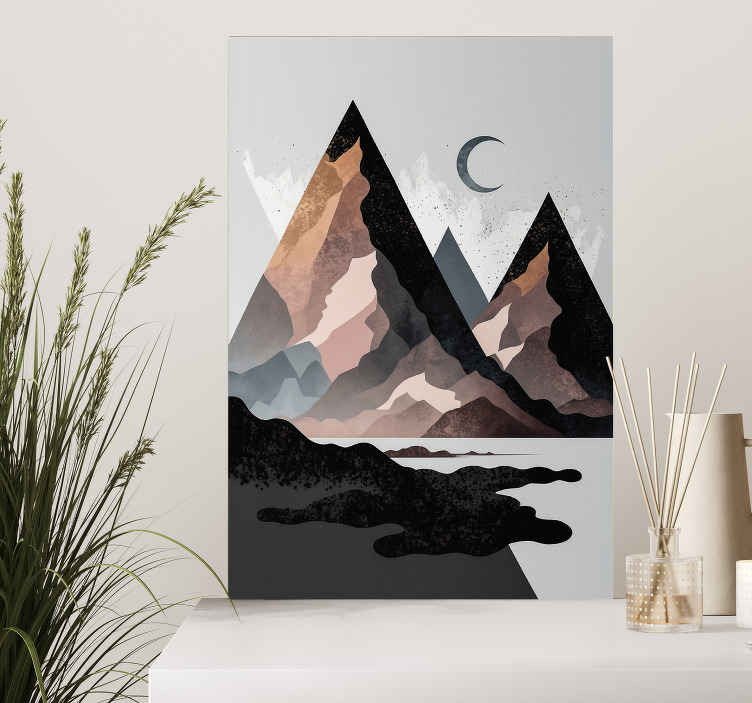 Cuadro moderno montañas geométricas nórdicas - TenVinilo