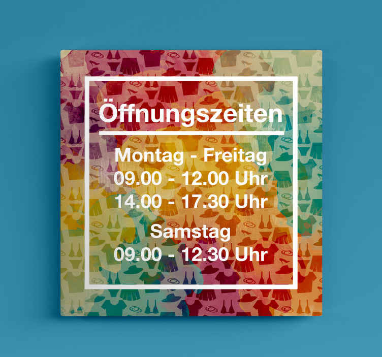 Leinwandbild Personalisiert Öffnungszeiten Bunt - TenStickers