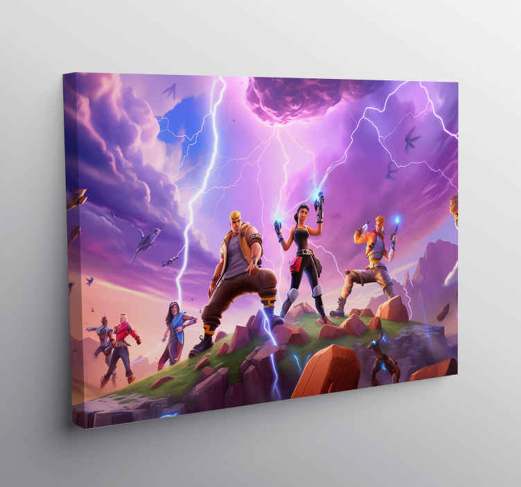 Characters in a storm framed gaming wall art TenStickers