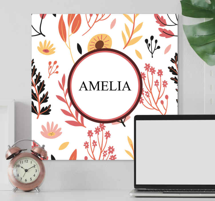 Cuadro de flores diseño floral personalizado - TenVinilo
