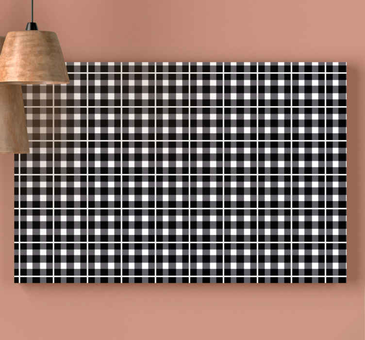 Quadro para escritório Padrão de riscado preto e branco - TenStickers