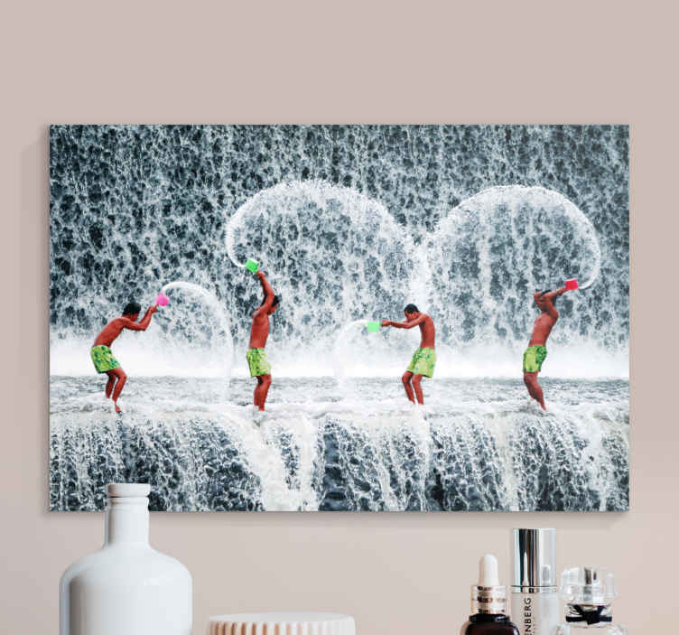 Quadro de paisage Pessoas curtindo cachoeira - TenStickers