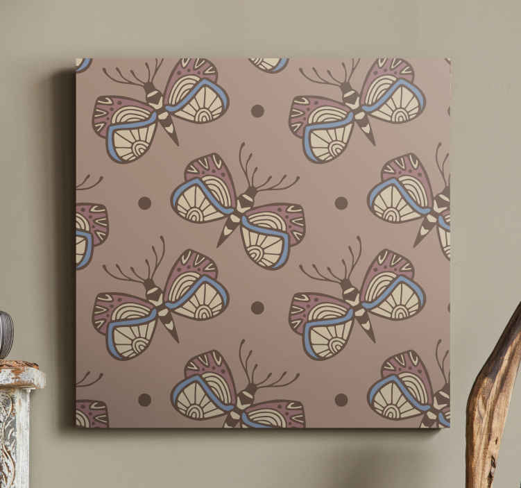 Cuadro salón Mariposas marrones de dibujos animados - TenVinilo Cuadro salón Mariposas marrones de dibujos animados - TenVinilo