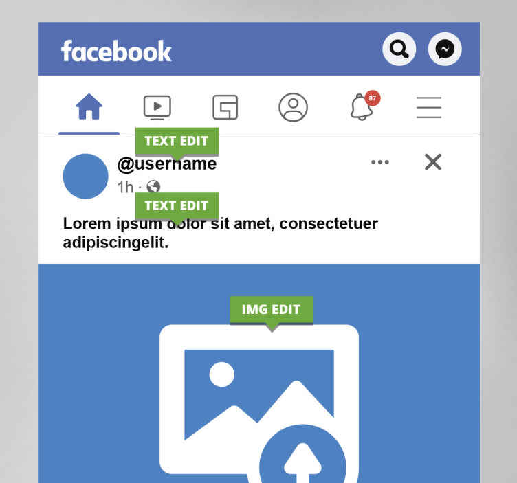 facebook screen customized canvas print - TenStickers