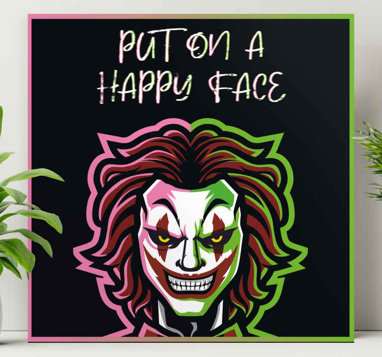 Tableau texte mettre un visage heureux - TenStickers