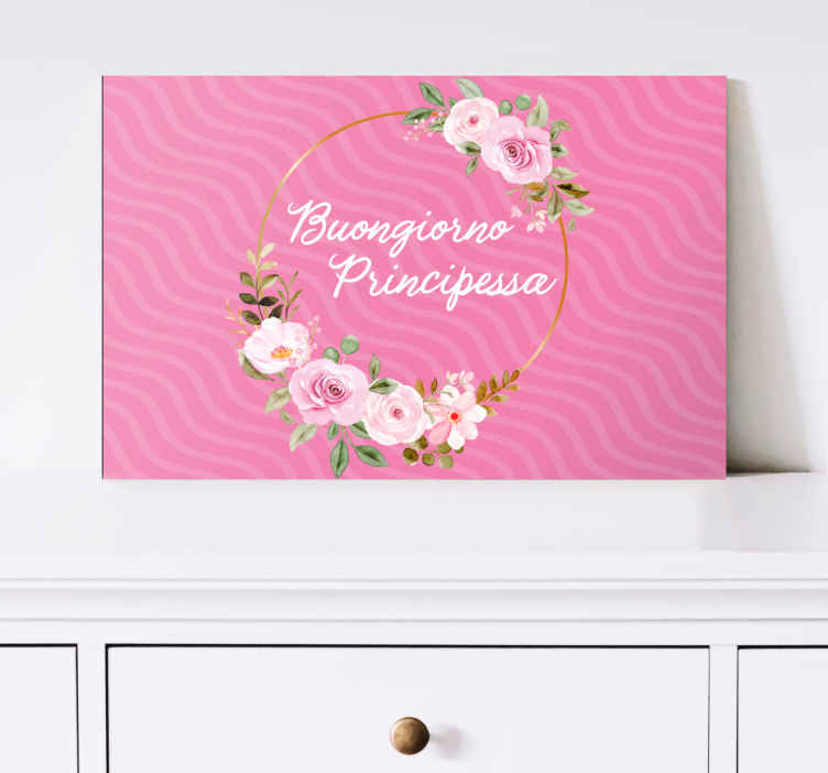 Quadro con testo Buongiorno principessa film design - TenStickers