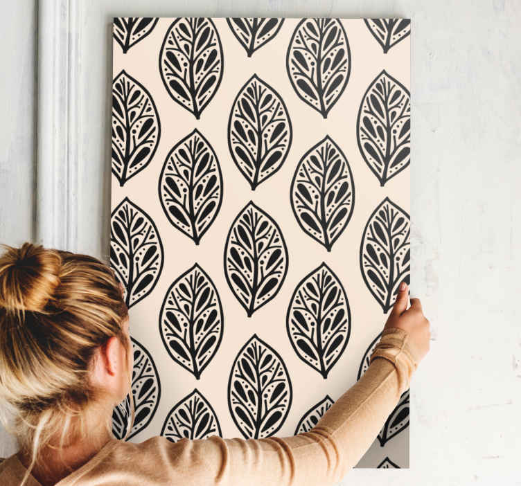 Flowers canvas with elegant leaf design - TenStickers