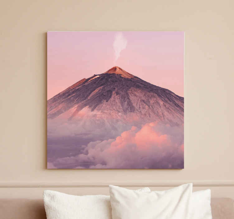 Actieve vulkaanuitbarsting Canvas landschap - TenStickers