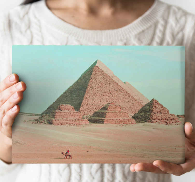 Canvas schilderij landen en steden pyramides van gizeh - TenStickers