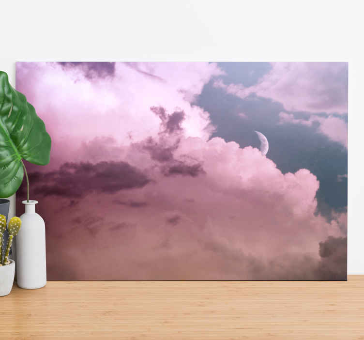 Dreamy cloudy night landscape canvas - TenStickers