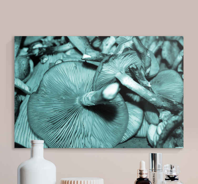 Dipinto arte Branchie di funghi ostrica blu