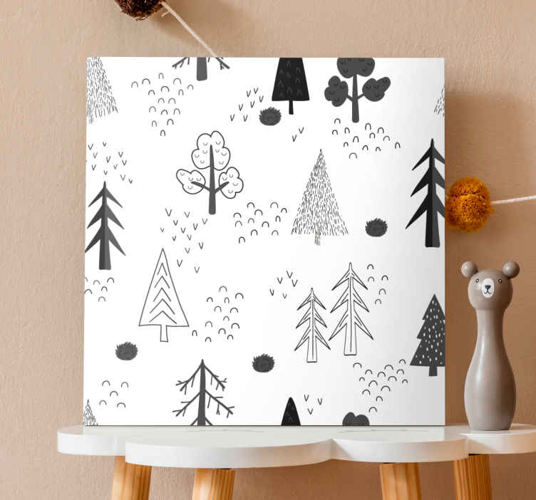 Cuadro nórdico árboles minimalistas blancos estilo nórdico - TenVinilo