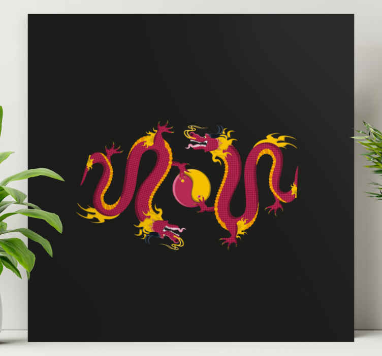 Yin ja yang kaksi lohikäärmettä Muut eläimet canvas - Tenstickers