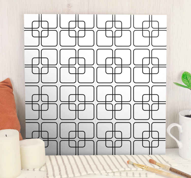 Geometric canvas intricate square design - TenStickers