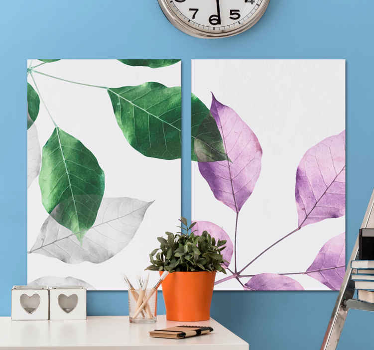 Quadro con piante Foglie autunnali in stile kawaii