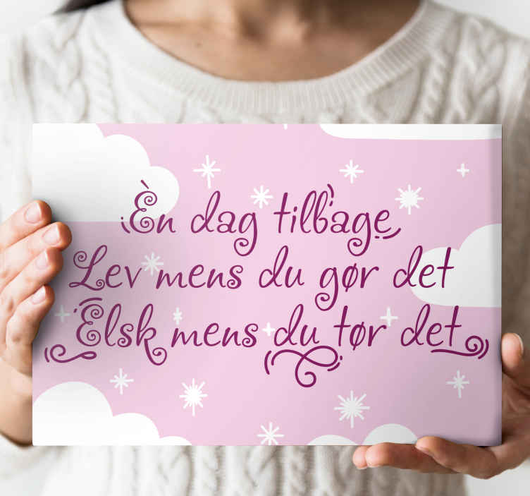 Lyrics - hvis du havde en dag tilbage citat canvas - TenStickers