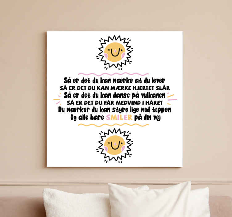 Lyrics-verden er åben for dig citat lærred - TenStickers