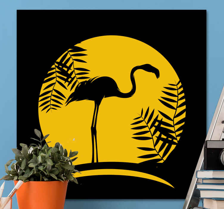 Obraz ptaki sylwetka eleganckiego flaminga - TenStickers