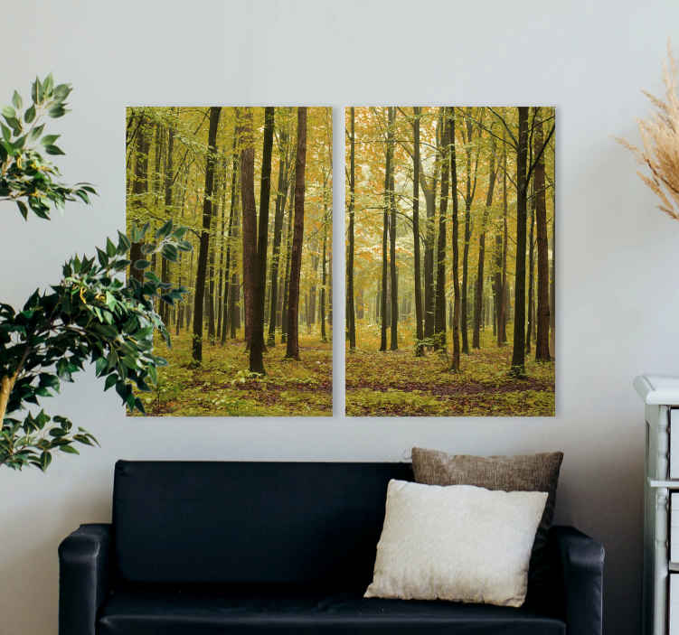 Cottagecore Forest Landscape Wall Canvas - Tenstickers