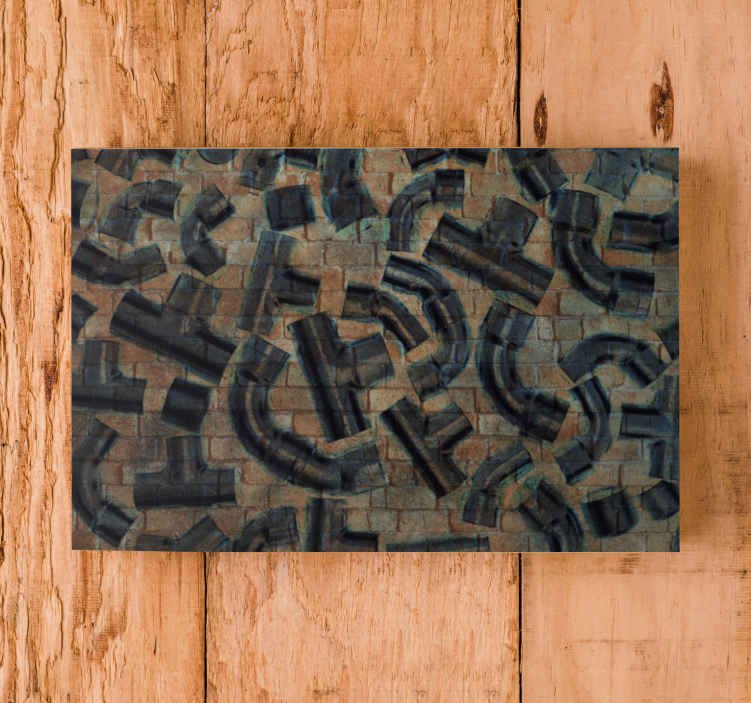 Tableau ornemental motifs de tuyaux abstraits - TenStickers