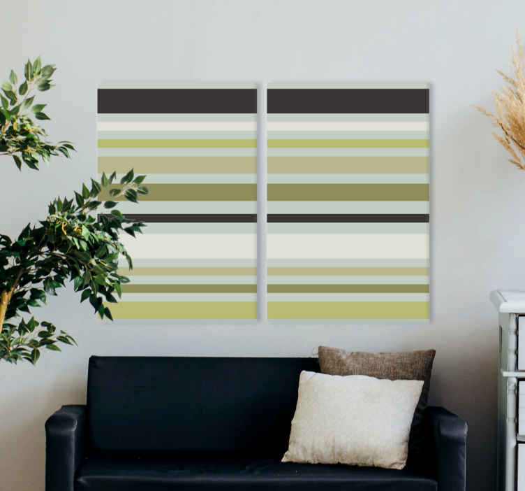 Quadro soggiorno Sfumature di linee verdi