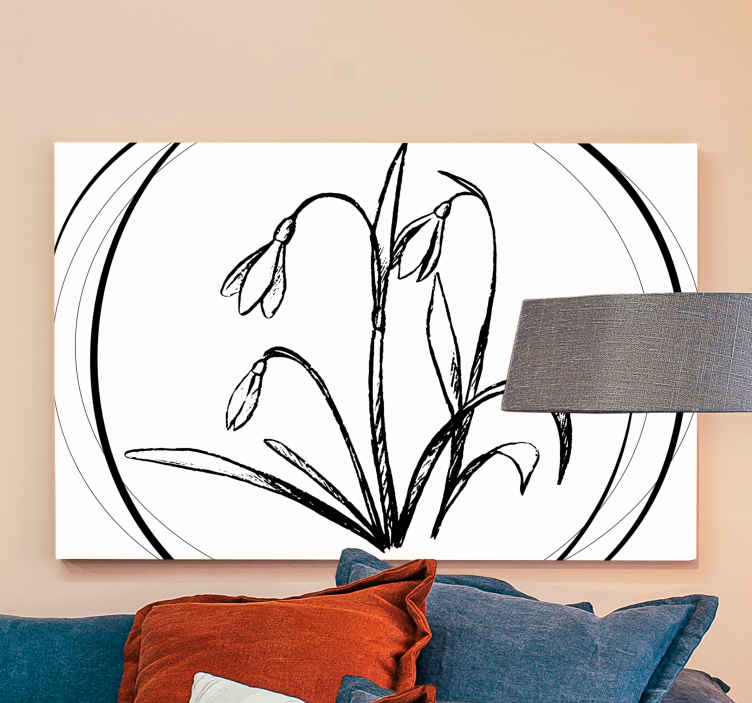 Flowers canvas delicate snowdrop floral art - TenStickers