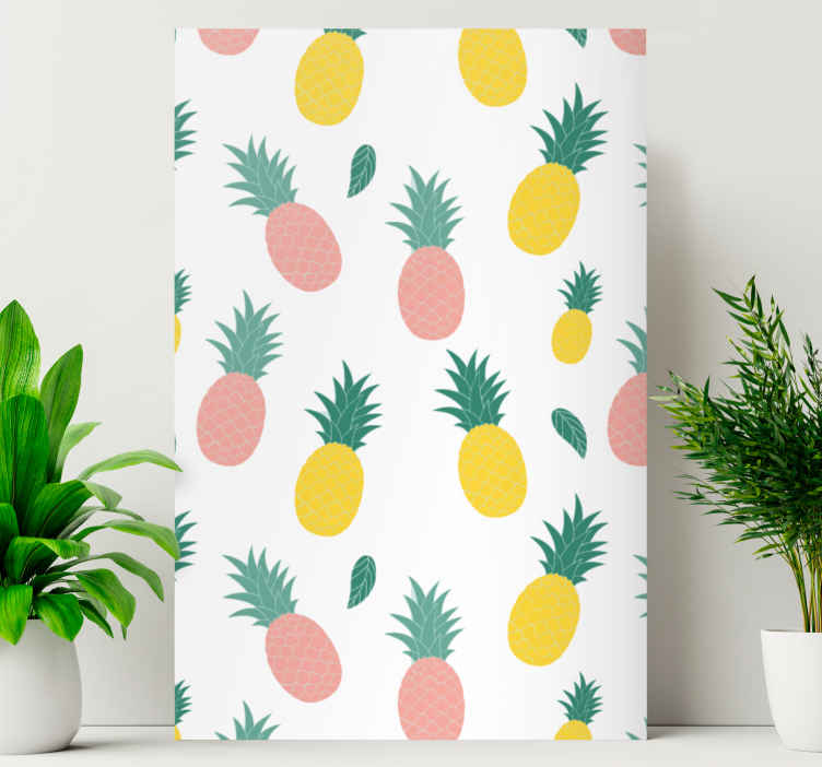 Flowers And Pineapples Wall Mural sticker - TenStickers