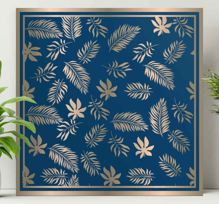 Cuadro de flores diseño de patrón de follaje - TenVinilo