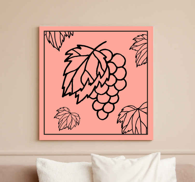 Cuadro bodegones uvas con hojas - TenVinilo