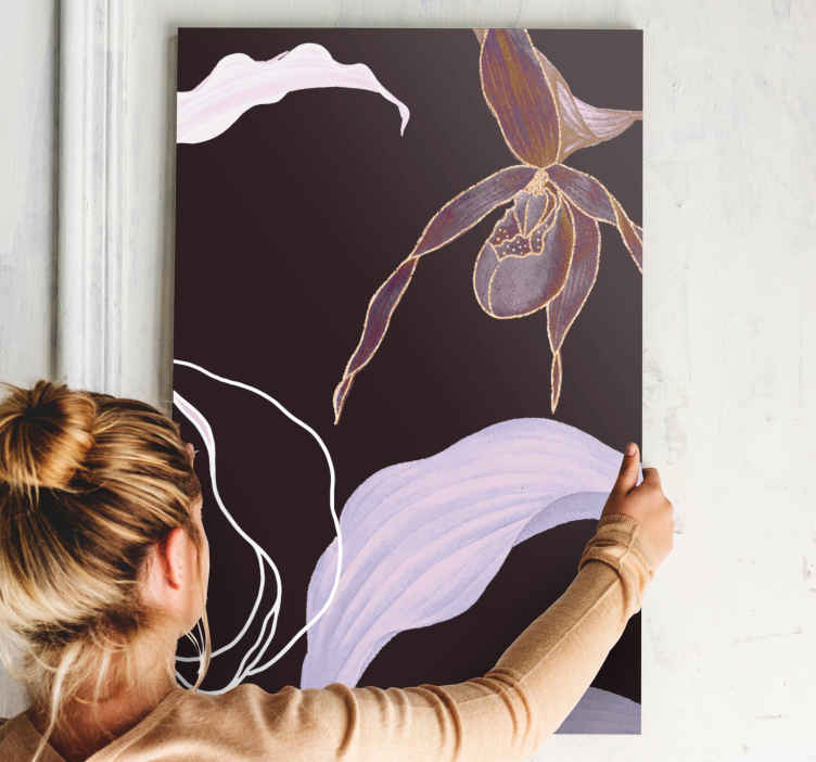Cuadro de flores Linda flor de orquídea de estilo africano - TenVinilo